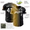 Custom Black White-Old Gold Authentic Gradient Fashion Baseball Jersey