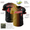 Custom Black Red Old Gold-White Authentic Gradient Fashion Baseball Jersey