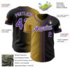 Custom Black Purple Old Gold-White Authentic Gradient Fashion Baseball Jersey