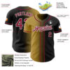 Custom Black Crimson Old Gold-White Authentic Gradient Fashion Baseball Jersey