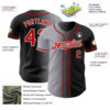 Custom Black Red Gray-White Authentic Gradient Fashion Baseball Jersey