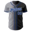 Custom Black Royal Gray-White Authentic Gradient Fashion Baseball Jersey