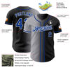 Custom Black Royal Gray-White Authentic Gradient Fashion Baseball Jersey