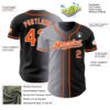 Custom Black Orange Gray-White Authentic Gradient Fashion Baseball Jersey