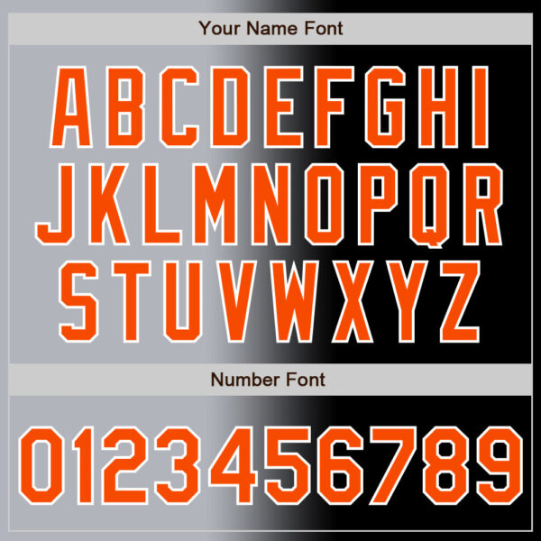 Custom Black Orange Gray-White Authentic Gradient Fashion Baseball Jersey