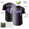 Custom Black Purple Gray-White Authentic Gradient Fashion Baseball Jersey