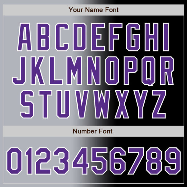 Custom Black Purple Gray-White Authentic Gradient Fashion Baseball Jersey