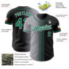 Custom Black Kelly Green Gray-White Authentic Gradient Fashion Baseball Jersey