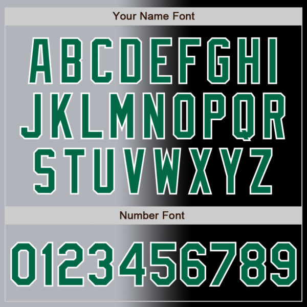 Custom Black Kelly Green Gray-White Authentic Gradient Fashion Baseball Jersey