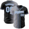 Custom Black Light Blue Gray-White Authentic Gradient Fashion Baseball Jersey