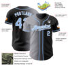 Custom Black Light Blue Gray-White Authentic Gradient Fashion Baseball Jersey