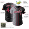 Custom Black Crimson Gray-White Authentic Gradient Fashion Baseball Jersey