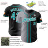 Custom Black Teal Gray-White Authentic Gradient Fashion Baseball Jersey