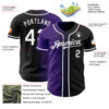 Custom Black White-Purple Authentic Gradient Fashion Baseball Jersey
