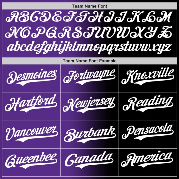 Custom Black White-Purple Authentic Gradient Fashion Baseball Jersey