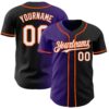 Custom Black White Purple-Orange Authentic Gradient Fashion Baseball Jersey
