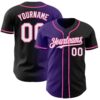 Custom Black White Purple-Pink Authentic Gradient Fashion Baseball Jersey