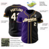 Custom Black White Purple-Old Gold Authentic Gradient Fashion Baseball Jersey