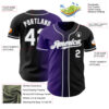 Custom Black White Purple-Gray Authentic Gradient Fashion Baseball Jersey