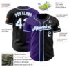 Custom Black White Purple-Light Blue Authentic Gradient Fashion Baseball Jersey