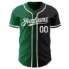 Custom Black White-Kelly Green Authentic Gradient Fashion Baseball Jersey