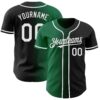 Custom Black White-Kelly Green Authentic Gradient Fashion Baseball Jersey