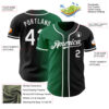 Custom Black White-Kelly Green Authentic Gradient Fashion Baseball Jersey