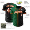 Custom Black White Kelly Green-Orange Authentic Gradient Fashion Baseball Jersey