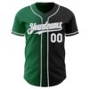 Custom Black White Kelly Green-Gray Authentic Gradient Fashion Baseball Jersey
