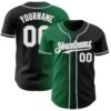 Custom Black White Kelly Green-Gray Authentic Gradient Fashion Baseball Jersey