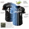 Custom Black White-Light Blue Authentic Gradient Fashion Baseball Jersey