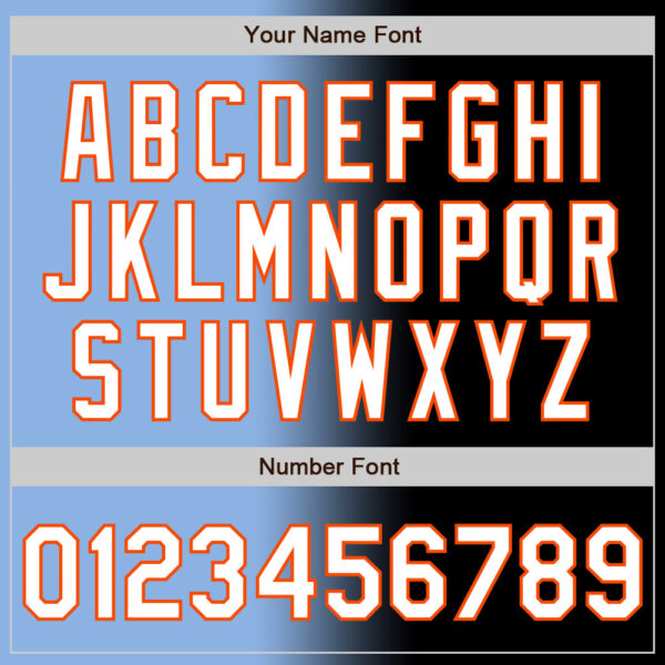 Custom Black White Light Blue-Orange Authentic Gradient Fashion Baseball Jersey