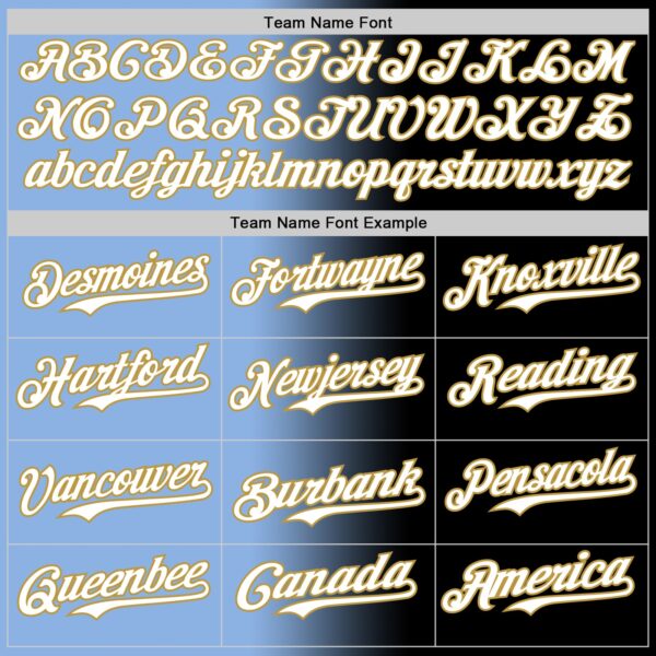 Custom Black White Light Blue-Old Gold Authentic Gradient Fashion Baseball Jersey