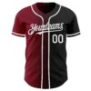 Custom Black White-Crimson Authentic Gradient Fashion Baseball Jersey