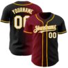 Custom Black White Crimson-Gold Authentic Gradient Fashion Baseball Jersey