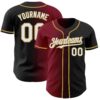 Custom Black White Crimson-Old Gold Authentic Gradient Fashion Baseball Jersey