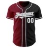 Custom Black White Crimson-Gray Authentic Gradient Fashion Baseball Jersey