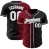 Custom Black White Crimson-Gray Authentic Gradient Fashion Baseball Jersey