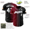 Custom Black White Crimson-Gray Authentic Gradient Fashion Baseball Jersey