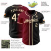 Custom Black Cream-Crimson Authentic Gradient Fashion Baseball Jersey