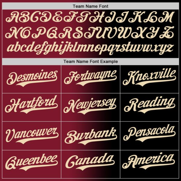 Custom Black Cream-Crimson Authentic Gradient Fashion Baseball Jersey