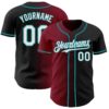 Custom Black White Crimson-Teal Authentic Gradient Fashion Baseball Jersey