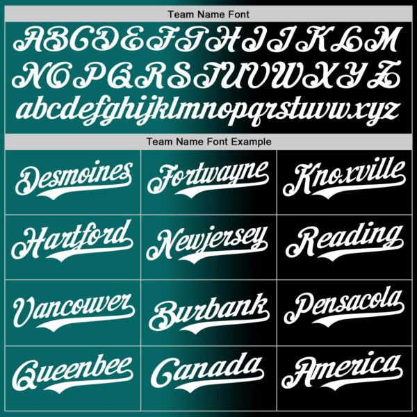 Custom Black White-Teal Authentic Gradient Fashion Baseball Jersey