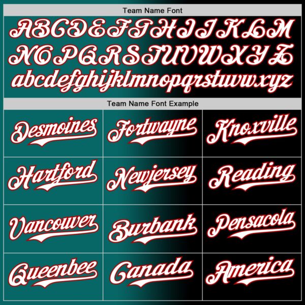 Custom Black White Teal-Red Authentic Gradient Fashion Baseball Jersey