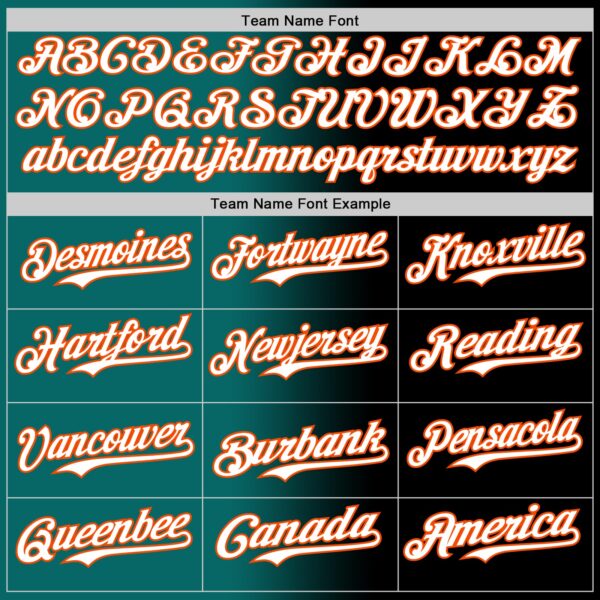 Custom Black White Teal-Orange Authentic Gradient Fashion Baseball Jersey