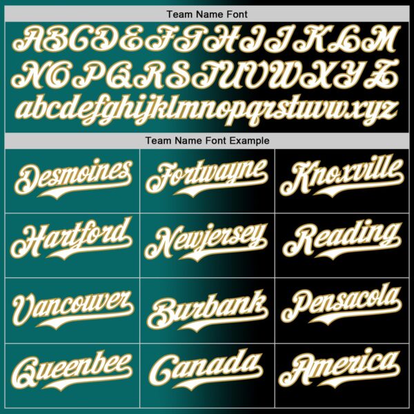 Custom Black White Teal-Old Gold Authentic Gradient Fashion Baseball Jersey