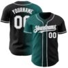 Custom Black White Teal-Gray Authentic Gradient Fashion Baseball Jersey