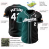 Custom Black White Teal-Gray Authentic Gradient Fashion Baseball Jersey