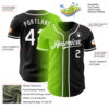 Custom Black White-Neon Green Authentic Gradient Fashion Baseball Jersey