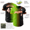 Custom Black White Neon Green-Orange Authentic Gradient Fashion Baseball Jersey
